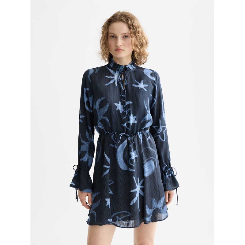Scotch & Soda Printed Long Sleeve Mini Dress image number 3